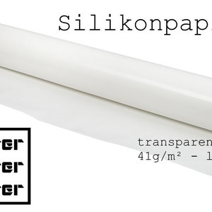 Silicone paper, release paper, roll, 39 cm wide, running meter. 41g/m2, transparent