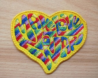 Make Love Not War Patch in Rainbow Colors