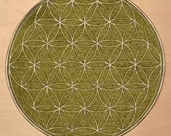 Flower of Life - embroidered, 20 cm, round