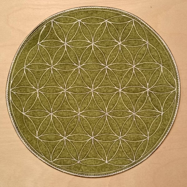 Flower of Life - embroidered, 20 cm, round