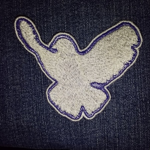 Patch dove of peace, uneven, embroidered on needle felt by Gunold, ca. 9 cm