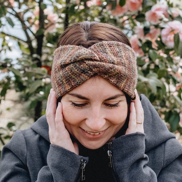 KNITTING PATTERN for beginners, knitted headband instruction with multiple sizes and weights of yarn, sport/dk, worsted, light bulky