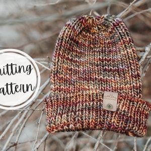 Eddie Beanie Knitting Pattern: Ribbed Bulky Yarn (Digital Download)