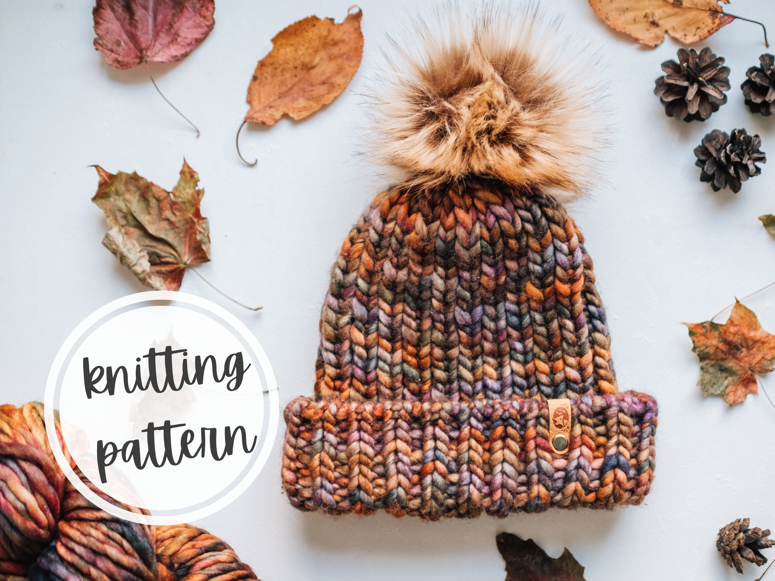 Knitting pattern chunky beanie knitting pattern for beginners knitted hat in super bulky yarn knitting pattern easy knit for baby girl adult