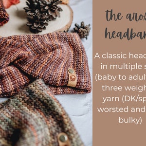 Arosa Headband Knitting Pattern Instant Digital Download Multiple Sizes Baby, Toddler, Child, Teen, Adult Multiple Weights Of Yarn image 2