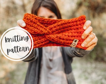 Knitting pattern headband for beginners knitting pattern chunky headband for girl ear warmer adult easy knitting pattern | Zermatt Headband