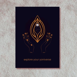 EXPLORE SEU YONIVERSE - cartão postal feminista