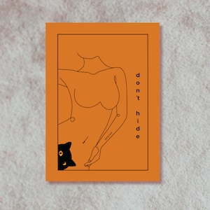 NÃO SE ESCONHA - cartão postal feminista