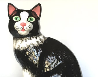 Cat ceramic handpainted decorative cat