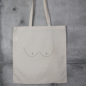 Fairtrade organic jute bag cotton bag body breasts feminine