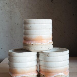 Handmade Bubble Becher - Orange drip - Steinzeug - Spülmaschinen fest - Steinzeug