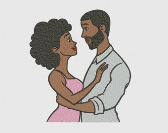 Valentines day, Romantic, Happiness, Afro Style, Black Beauty, Machine Embroidery Design, 2 sizes