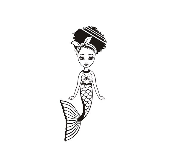 Free Free 222 Afro Baby Mermaid Svg SVG PNG EPS DXF File