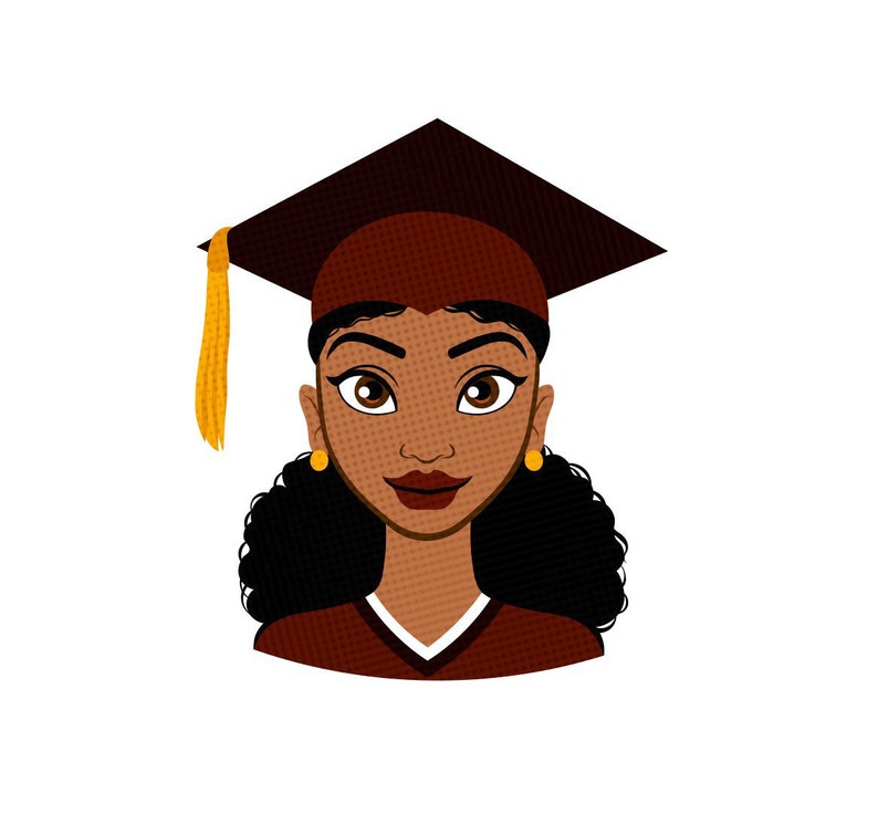 Download Formats SVG PNG PDF Black Woman Graduate Graduation | Etsy
