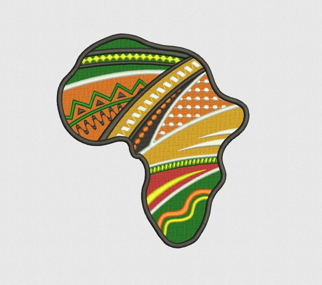 Красивая Африка, карта Африки, Дизайн машинной вышивки, 3 размера - Etsy