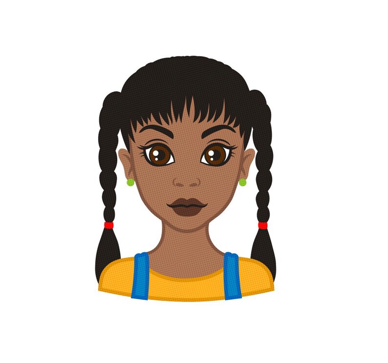 Download Formats SVG PNG PDF Cute Girl With Braids Afro Style | Etsy