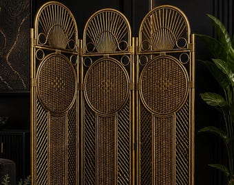 Separador de ambientes para decoración moderna del hogar / Biombo de lujo de caña para mayor privacidad / Cabecero de diseño