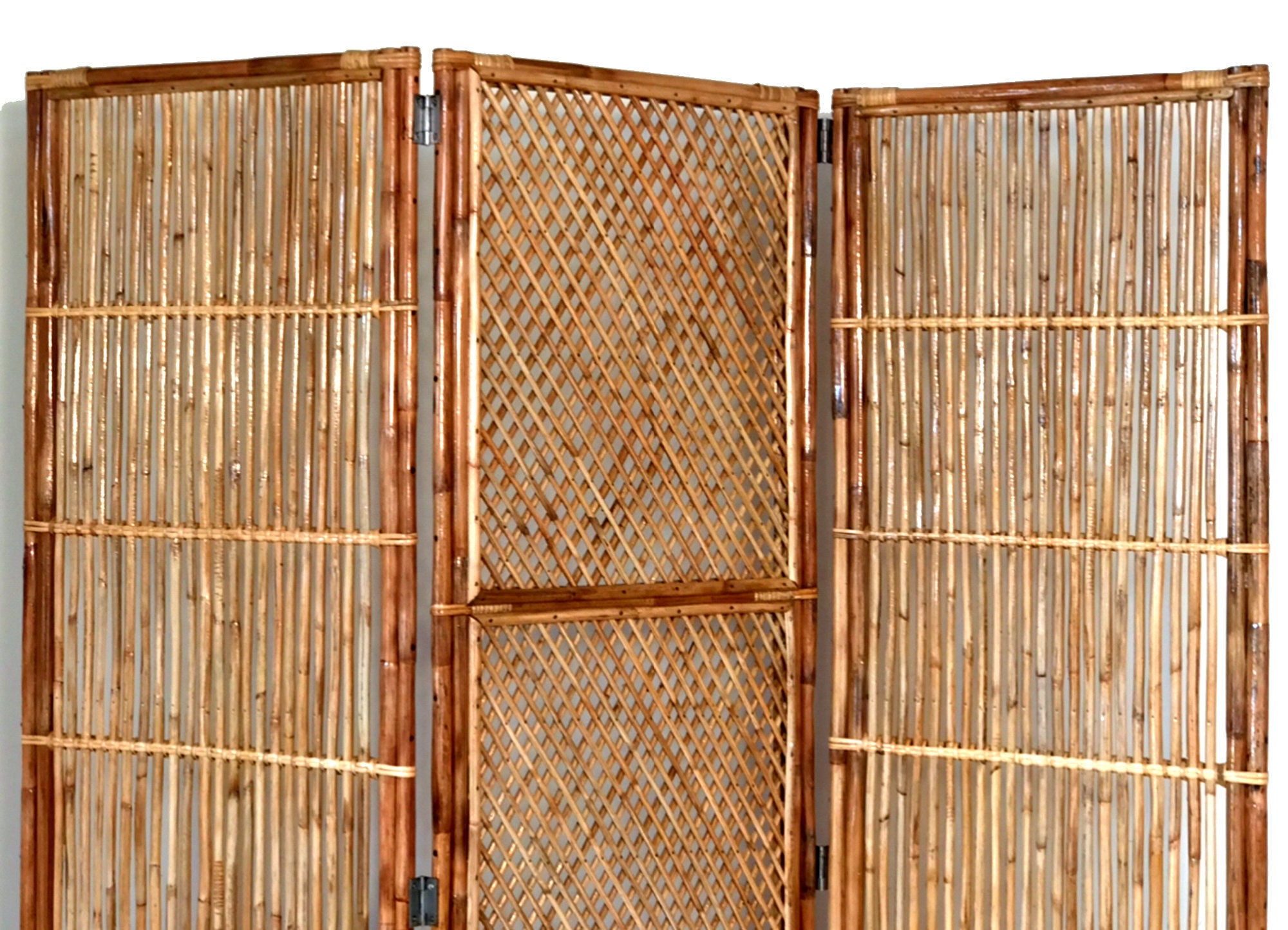 Handcrafted Rattan Partition 3 fold room divider Rattan cane Etsy