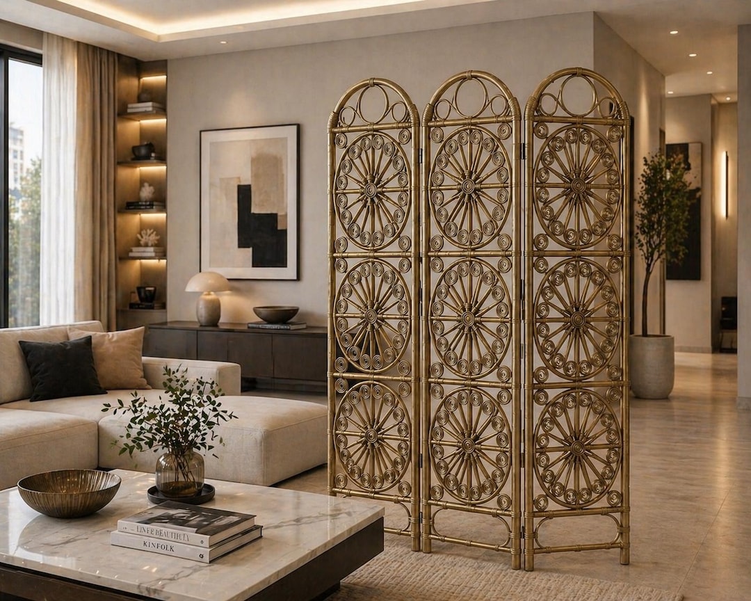 Architectural Cane Divider | Artisan Rattan Partition | Modern Interior ...