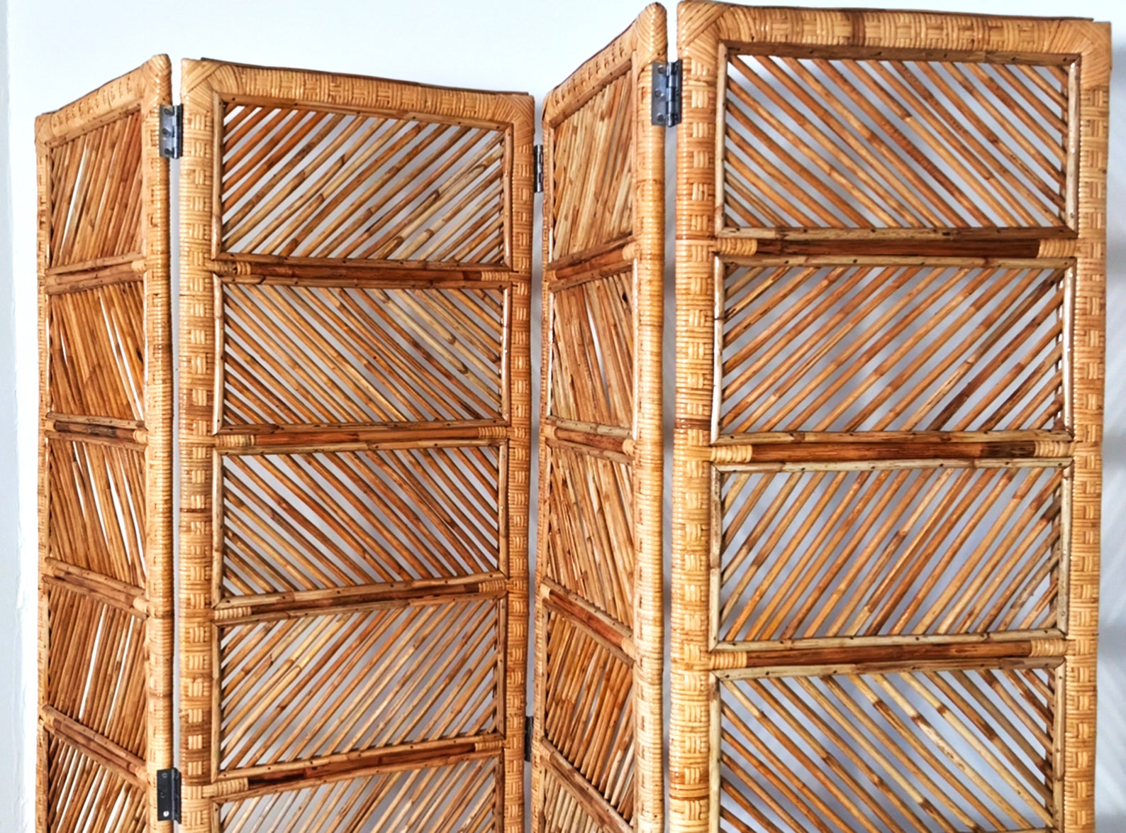 Handmade Rattan room divider 4 fold rattan cane partition 4 Etsy
