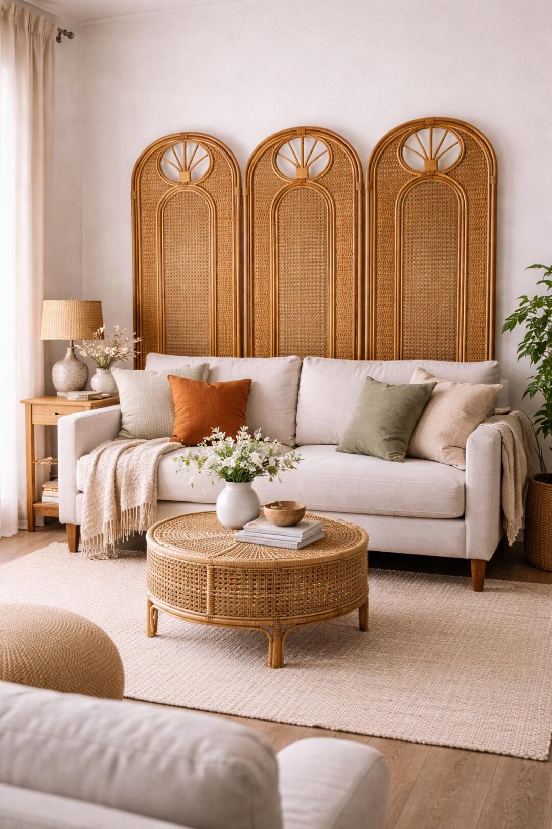 Luxury Bedroom Privacy Screen | Bespoke Cane Divider | Modern Interior ...