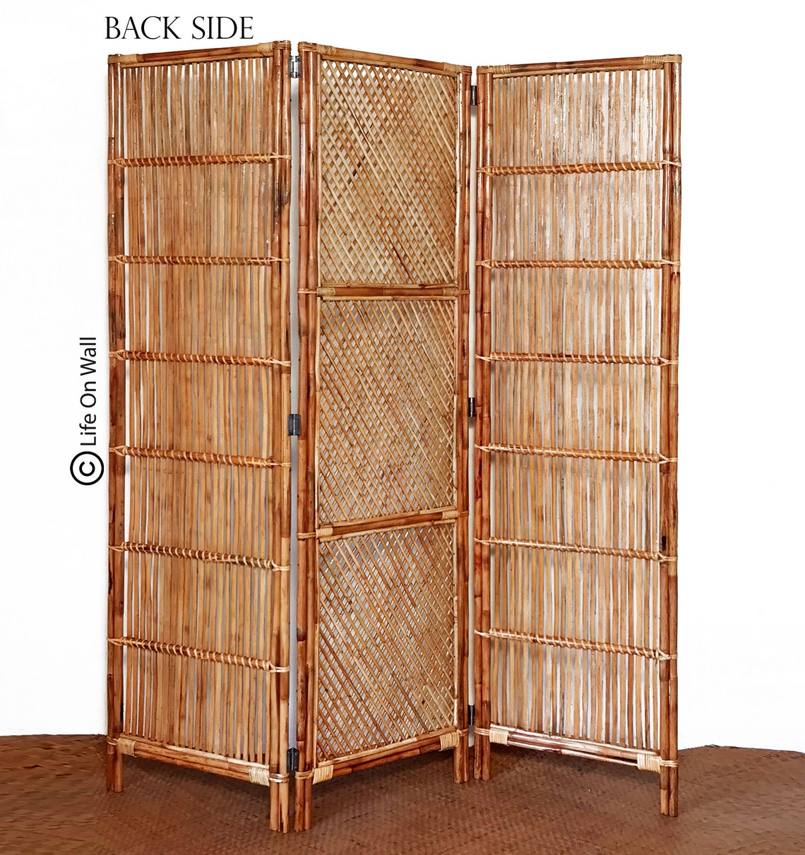 Handcrafted Rattan Partition 3 fold room divider Rattan cane Etsy