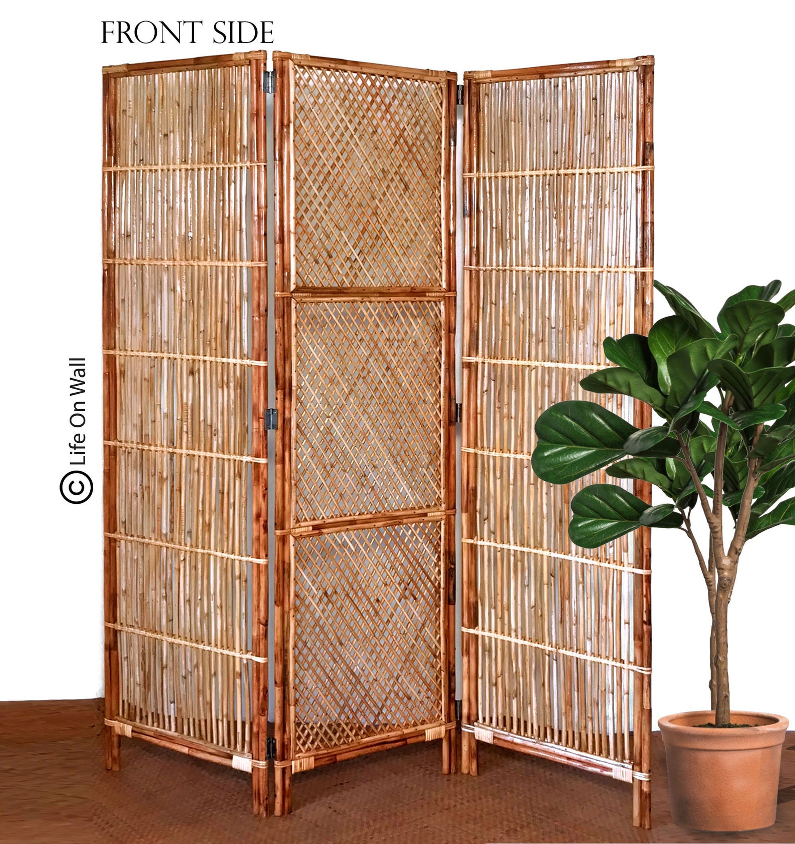 Handcrafted Rattan Partition 3 fold room divider Rattan cane Etsy