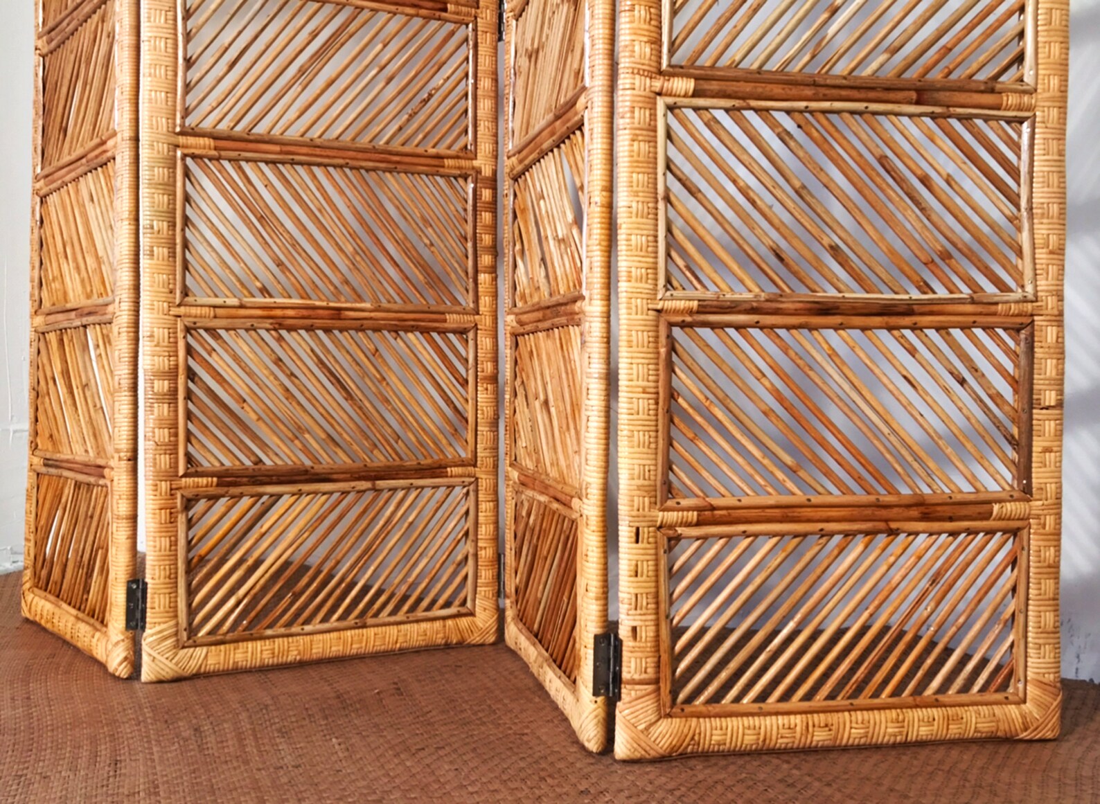Handmade Rattan room divider 4 fold rattan cane partition 4 Etsy