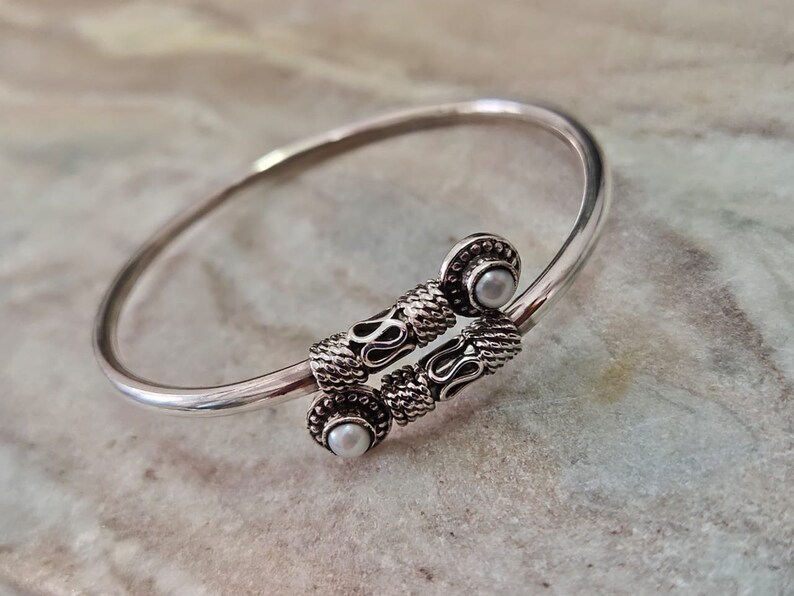 Flower Bangle W-112 Unique Bangle For Women/'s Solid 925 Sterling Silver Bangle Bracelet Handmade Beautiful Bangles Fine Work Bangle