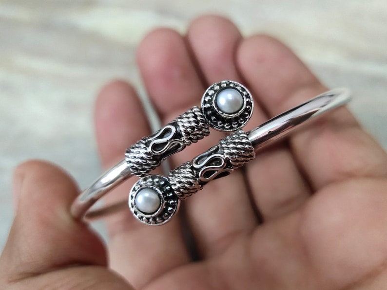 Flower Bangle W-112 Unique Bangle For Women/'s Solid 925 Sterling Silver Bangle Bracelet Handmade Beautiful Bangles Fine Work Bangle