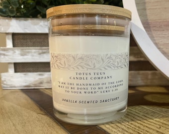 Totus Tuus - Prayer Candle 12oz (Vanilla Scented Sanctuary)