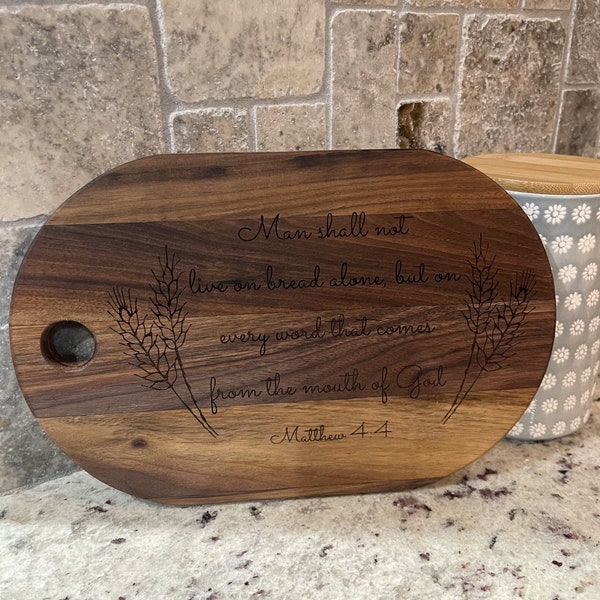 Small Charcuterie Cutting Board - Scripture Engraved