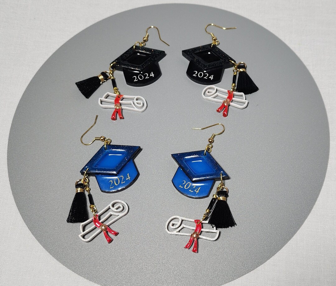Graduation 2024 Hat With Diploma Dangle Earrings - Etsy