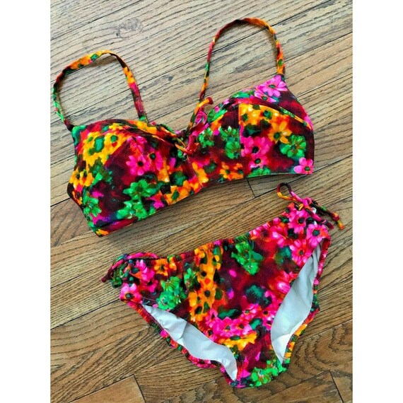 swimwear Sexy Vintage Swimsuit Femme Fatale ruffled 1960s 60s Classic 50s Pin Up Swimsuit Swimsuit retro 1950s Bikini Swimsuit