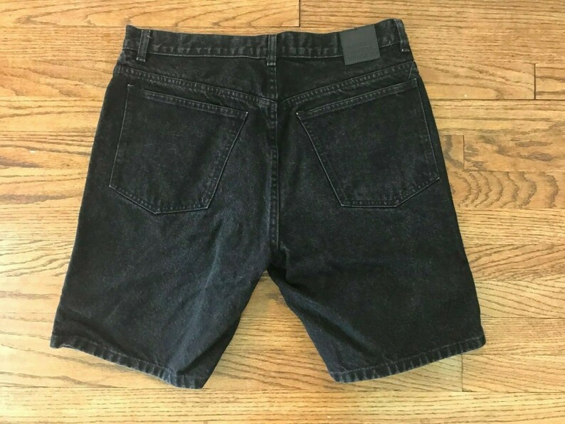 Mens Vintage Retro 90s Marithe Francois Girbaud Black Denim Jean Shorts Size 36