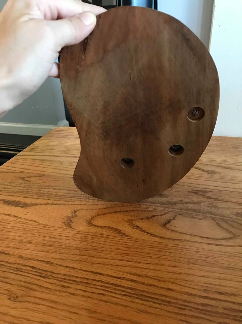 Vintage 60s Palm Tree Village Hut Hawaiian Koa Wood Naval Bowling League Trophy Retro Hawaii Wooden Trophy Rare Unique HTF Hard to Find