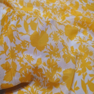 Floral Print White Silk Cotton Blend Fabric ,Width 54 inch,By The Yard/Meter
