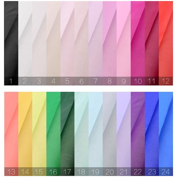 24 tipi di colore puro 100% seta chiffon tessuto seta leggera seta tessuto il, tessuto di seta nel cortile,, larghezza 53 pollici