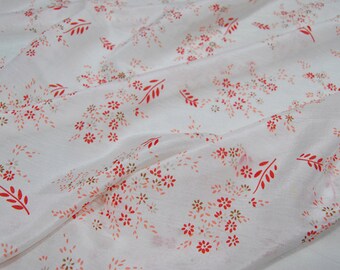 Floral Print Silk Cotton Blend Fabric, 54 inch Wide
