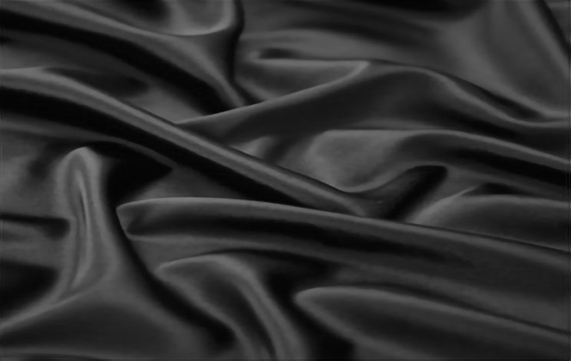 1 Pure Black /lining Silk Stretch Satin Fabric width 54 - Etsy