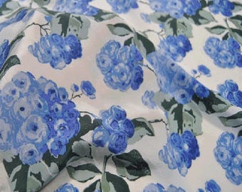 By The Yard/Meter,Floral Print White Silk Crepe de Chine Fabric Width 44 inch