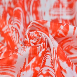 Tie Dyeing Print Silk Cotton Blend Fabric ，Width 53 inch，By The Yard/By The Meter Clothing Fabric
