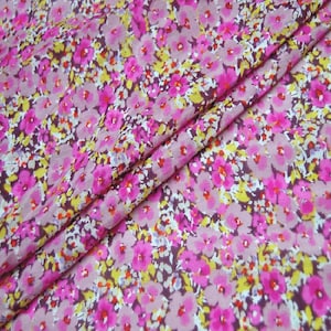 Meterware,Seide Baumwollmischgewebe mit Blumendruck,Breite 111 cm