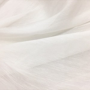 Plain White Silk And Linen Blended Fabric , Silk And Linen Clothing Dress Lined Fabric ,Width 52 inch