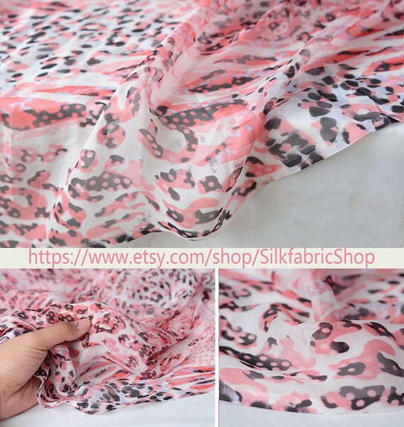 Leopard print silk chiffon cheap fabric