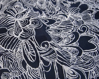 Black and White Two Colors Print Silk Cotton Blend Fabric - Etsy