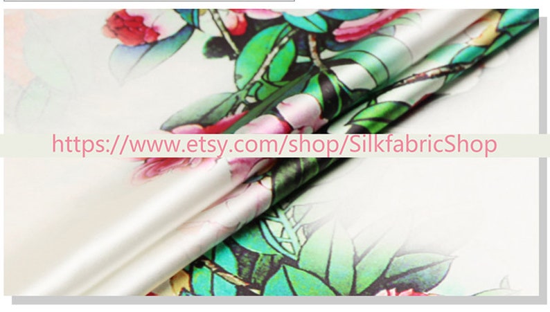 Peony Floral Print White Fabric Stretch Satin Fashion Width 46 inch