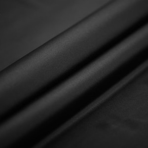 1# Pure Black /Lining Silk Stretch Satin Fabric  ,Width 54 inch/16MM，Shirts/Dresses/Pants/Jumpsuits/Cheongsam Fabric
