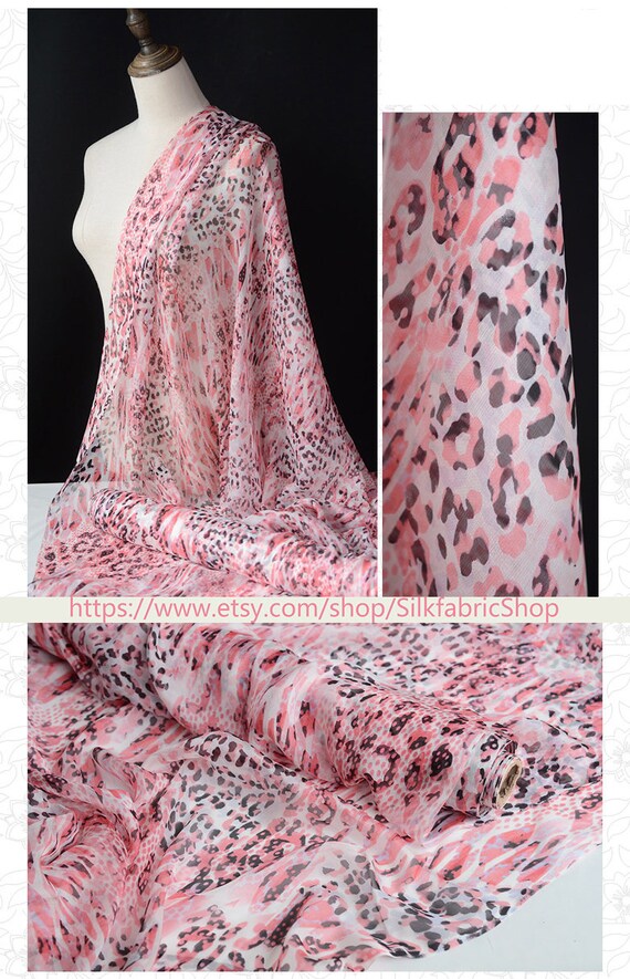 Leopard print silk chiffon cheap fabric
