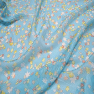 Tessuto chiffon di seta 100% stampa floreale, larghezza 44 pollici, tagliato a misura/metro, camicia, gonna, abito,